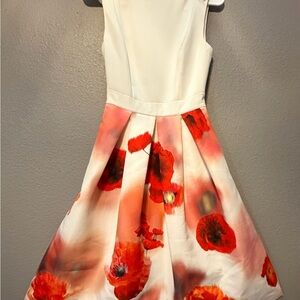 Ted Baker White Dress with  Floral Skirt